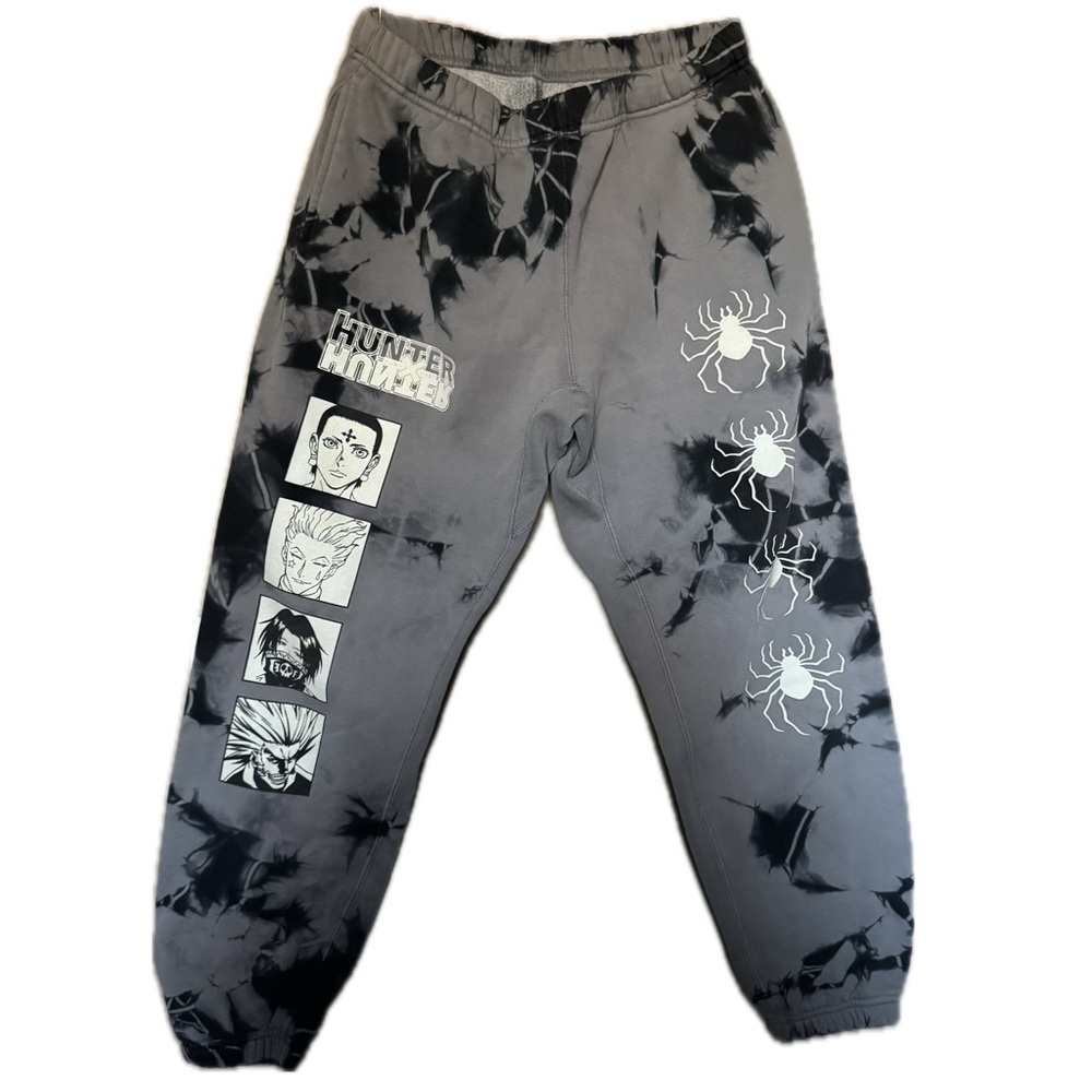 Hunter x Hunter Tie-Dye Graphic Joggers - Gray & Black
